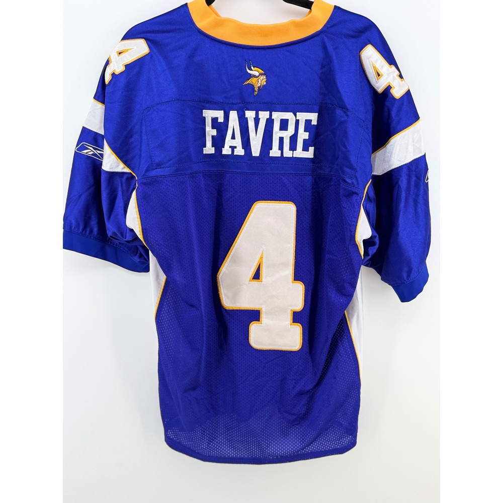 Brett Favre #4 Minnesota Vikings Reebok NFL Jersey Mens 50 Sewn Purple